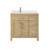 Custom image for Whitewashed Oak with Brushed Nickel Trim / Giotto Quartz / No Mirror