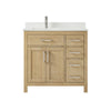 Custom image for Whitewashed Oak with Brushed Nickel Trim / White Cultured Marble / No Mirror