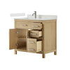 Custom image for Whitewashed Oak with Brushed Nickel Trim / White Cultured Marble / No Mirror