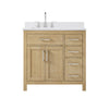 Custom image for Whitewashed Oak with Brushed Nickel Trim / White Cultured Marble / No Mirror