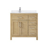Custom image for Whitewashed Oak with Brushed Nickel Trim / White Quartz / No Mirror