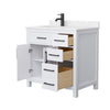 Custom image for White with Matte Black Trim / Carrara Cultured Marble / No Mirror