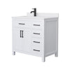 Custom image for White with Matte Black Trim / White Cultured Marble / No Mirror