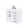 Custom image for White with Matte Black Trim / White Cultured Marble / No Mirror