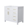 Custom image for White with Brushed Gold Trim / No Mirror