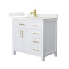 Custom image for White with Brushed Gold Trim / Giotto Quartz / No Mirror
