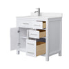 Custom image for White with Brushed Nickel Trim / Carrara Cultured Marble / No Mirror
