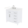 Custom image for White with Brushed Nickel Trim / Carrara Cultured Marble / No Mirror