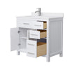 Custom image for White with Brushed Nickel Trim / White Cultured Marble / No Mirror