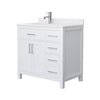 Custom image for White with Brushed Nickel Trim / White Cultured Marble / No Mirror