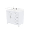 Custom image for White with Brushed Nickel Trim / White Cultured Marble / No Mirror