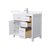 Custom image for White with Brushed Nickel Trim / White Quartz / No Mirror