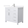Custom image for White with Brushed Nickel Trim / White Quartz / No Mirror