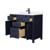 Custom image for Dark Blue with Matte Black Trim / Carrara Cultured Marble / No Mirror