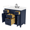 Custom image for Dark Blue with Matte Black Trim / Carrara Cultured Marble / No Mirror