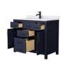 Custom image for Dark Blue with Matte Black Trim / White Cultured Marble / No Mirror