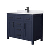 Custom image for Dark Blue with Matte Black Trim / White Cultured Marble / No Mirror