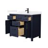 Custom image for Dark Blue with Matte Black Trim / White Quartz / No Mirror