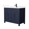 Custom image for Dark Blue with Matte Black Trim / White Quartz / No Mirror