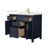 Custom image for Dark Blue with Brushed Gold Trim / Giotto Quartz / No Mirror
