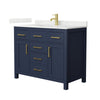 Custom image for Dark Blue with Brushed Gold Trim / Giotto Quartz / No Mirror