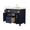 Custom image for Dark Blue with Brushed Gold Trim / Giotto Quartz / No Mirror