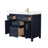 Custom image for Dark Blue with Brushed Gold Trim / White Quartz / No Mirror