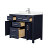Custom image for Dark Blue with Brushed Nickel Trim / Carrara Cultured Marble / No Mirror