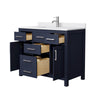 Custom image for Dark Blue with Brushed Nickel Trim / White Cultured Marble / No Mirror