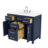 Custom image for Dark Blue with Brushed Nickel Trim / White Cultured Marble / No Mirror