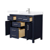 Custom image for Dark Blue with Brushed Nickel Trim / White Quartz / No Mirror