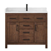 Custom image for Dark Walnut with Matte Black Trim / Giotto Quartz / No Mirror