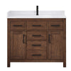Custom image for Dark Walnut with Matte Black Trim / White Cultured Marble / No Mirror