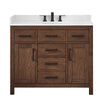 Custom image for Dark Walnut with Matte Black Trim / White Quartz / No Mirror