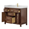 Custom image for Dark Walnut with Brushed Gold Trim / Giotto Quartz / No Mirror