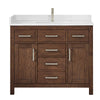 Custom image for Dark Walnut with Brushed Nickel Trim / Giotto Quartz / No Mirror