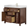 Custom image for Dark Walnut with Brushed Nickel Trim / White Quartz / No Mirror