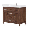 Custom image for Dark Walnut with Brushed Nickel Trim / White Quartz / No Mirror