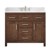 Custom image for Dark Walnut with Brushed Nickel Trim / White Quartz / No Mirror