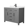Custom image for Dark Gray with Matte Black Trim / Carrara Cultured Marble / No Mirror
