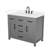 Custom image for Dark Gray with Matte Black Trim / Carrara Cultured Marble / No Mirror