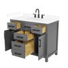 Custom image for Dark Gray with Matte Black Trim / White Cultured Marble / No Mirror
