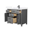 Custom image for Dark Gray with Matte Black Trim / White Quartz / No Mirror