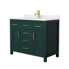 Custom image for Green with Brushed Gold Trim / Carrara Cultured Marble / No Mirror
