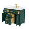 Custom image for Green with Brushed Gold Trim / Carrara Cultured Marble / No Mirror