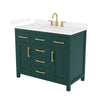 Custom image for Green with Brushed Gold Trim / Carrara Cultured Marble / No Mirror