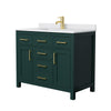 Custom image for Green with Brushed Gold Trim / White Cultured Marble / No Mirror