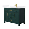 Custom image for Green with Brushed Gold Trim / White Quartz / No Mirror
