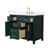 Custom image for Green with Brushed Gold Trim / White Quartz / No Mirror