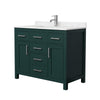 Custom image for Green with Brushed Nickel Trim / Carrara Cultured Marble / No Mirror